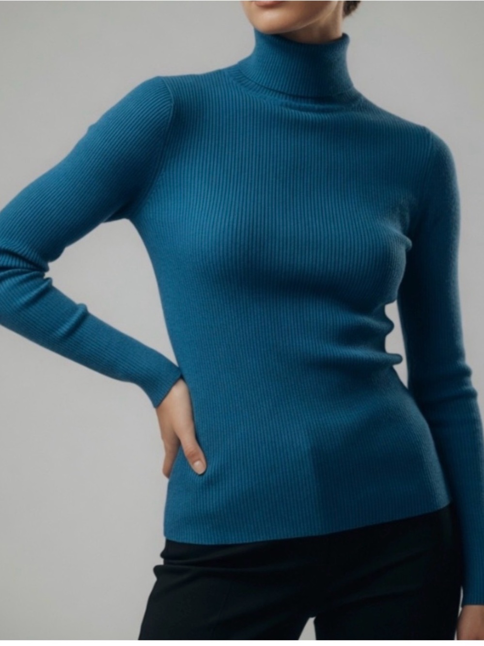 Coldwater Creek TurtleNeck Sweater Small NWT Teal